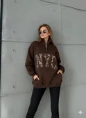 Yarım Fermuarlı Oversize "NYC" Baskılı Sweat thumbnail 3