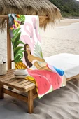 Dijital Baskı Plaj Deniz Havlusu Tropical Desenli Peştamal HVL0168 RENKLİ 80 X 160 thumbnail 3
