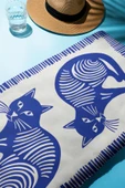 Dijital Baskı Plaj Deniz Havlusu Kedi Desenli Peştamal HVL0129 RENKLİ 80 X 160 thumbnail 2