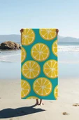 Dijital Baskı Plaj Deniz Havlusu Limon Desenli Peştamal HVL0166 RENKLİ 80 X 160 thumbnail 1