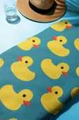 Dijital Baskı Plaj Deniz Havlusu Ördek Desenli Peştamal HVL0210 RENKLİ 80 X 160 thumbnail 2