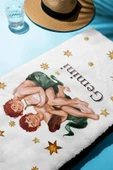 Dijital Baskı Plaj Deniz Havlusu İkizler Burcu Desenli Peştamal HVL0036 RENKLİ 80 X 160 thumbnail 2