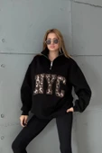Yarım Fermuarlı Oversize "NYC" Baskılı Sweat thumbnail 7