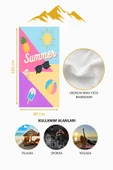 Dijital Baskı Plaj Deniz Havlusu Summer Desenli Peştamal HVL0171 RENKLİ 80 X 160 thumbnail 4