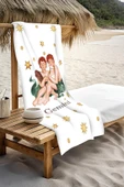 Dijital Baskı Plaj Deniz Havlusu İkizler Burcu Desenli Peştamal HVL0036 RENKLİ 80 X 160 thumbnail 3
