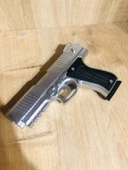 Gümüş Renk Boncuklu Oyuncak Tabanca 1 Adet + 1 Adet Hedef Kırmızı 9 cm + 21 Paket Boncuk thumbnail 4