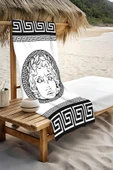 Dijital Baskı Plaj Deniz Havlusu Apollo Modern Desenli Peştamal HVL0231 RENKLİ 80 X 160 thumbnail 3