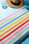 Dijital Baskı Plaj Deniz Havlusu Renkli Çizgiler Desenli Peştamal HVL0205 RENKLİ 80 X 160 thumbnail 2