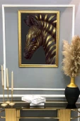 Zebra Figürlü Dijital Baskılı Kadife Kumaş Çerçeveli Tablo TBL0067 RENKLİ 50 X 70 thumbnail 2