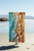 Dijital Baskı Plaj Deniz Havlusu Kumsal Desenli Peştamal HVL0030 RENKLİ 80 X 160 thumbnail 1