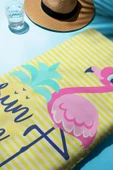 Dijital Baskı Plaj Deniz Havlusu Flamingo Desenli Peştamal HVL0211 RENKLİ 80 X 160 thumbnail 2