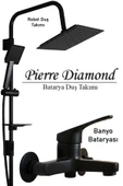 Siyah Banyo Bataryası ve Robot Duş Takımı Musluk Armatür thumbnail 1