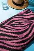Dijital Baskı Plaj Deniz Havlusu Zebra Desenli Peştamal HVL0187 RENKLİ 80 X 160 thumbnail 2