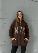 Yarım Fermuarlı Oversize "NYC" Baskılı Sweat thumbnail 5
