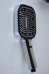 Piano Serisi Geniş Şampuanlıklı Lüks Duş Takımı El ve Tepe Duş Başlığı Spiral Hortum thumbnail 7