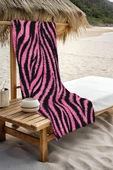 Dijital Baskı Plaj Deniz Havlusu Zebra Desenli Peştamal HVL0187 RENKLİ 80 X 160 thumbnail 3