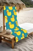 Dijital Baskı Plaj Deniz Havlusu Ördek Desenli Peştamal HVL0210 RENKLİ 80 X 160 thumbnail 3