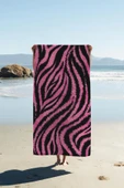 Dijital Baskı Plaj Deniz Havlusu Zebra Desenli Peştamal HVL0187 RENKLİ 80 X 160 thumbnail 1