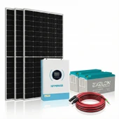 VeraTech Solar Enerji Bahçe Evi Paketi 3KVA İnverter 1250W Güneş Paneli 300AH Jel Akü thumbnail 2