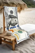 Dijital Baskı Plaj Deniz Havlusu Dolar Desenli Peştamal HVL0103 RENKLİ 80 X 160 thumbnail 3