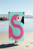 Dijital Baskı Plaj Deniz Havlusu Flamingo Desenli Peştamal HVL0212 RENKLİ 80 X 160 thumbnail 1