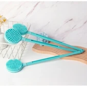 Çift Taraflı Silikon Uzun Saplı Banyo Fırçası thumbnail 3