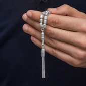 Gümüş Kapsül Kesim Çizgili Erkek Tesbih thumbnail 2