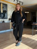 MDB Kadın Uzun Kollu Bisiklet Yaka Viskon Iki Iplik Bluz Ve Pantolon Ikili Takım thumbnail 1