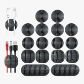 16'lı Çok Kanallı Yapışkanlı Kablo Sabitleyici Seti thumbnail 1