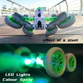 Atomizing Style Uzaktan Kumandalı Akrobatik Araba Yeşil - Işıklı Buharlı Araba - Akrobasi Arabası thumbnail 5