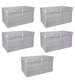 Çok Amaçlı Düzenleyici Kutu Organizer Cırt Cırtlı Hurç Mega Plus Boy 40cm X 30cm X 70cm (5 Adet) thumbnail 1