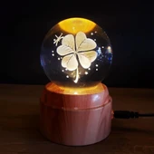 Usb&039li Yonca Tasarımlı Dönen Cam Küre thumbnail 1