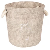 Kulplu Yuvarlak Düzenleyici Çok Amaçlı Kolay Taşınabilen Organizer Keçe Sepet (3'lü Set) thumbnail 6