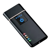Elektronik Şarj Edilebilir Alevsiz Usb Dokunmatik Siyah Çakmak - Kutulu thumbnail 2