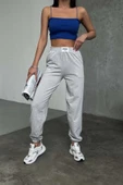 Rahatlığın Şıklığı Tarz Gri Paçası Lastikli Eşofman Altı thumbnail 7