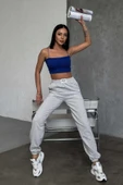 Rahatlığın Şıklığı Tarz Gri Paçası Lastikli Eşofman Altı thumbnail 4