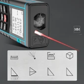 Profesyonel 40 Metre Dijital Lazer Metre Ölçer Lcd Ekran, Su Terazili, Alan Hacim, Pisagor Hesaplama Ve 20 Kayıt Hafızası thumbnail 4