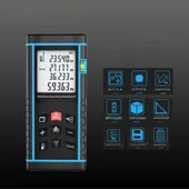 Profesyonel 40 Metre Dijital Lazer Metre Ölçer Lcd Ekran, Su Terazili, Alan Hacim, Pisagor Hesaplama Ve 20 Kayıt Hafızası thumbnail 3