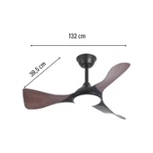 Huzur Elektrik Kumandalı 3 Kanatlı Ledli Tavan Vantilatörü Ahşap Renk CT-3002 thumbnail 2