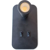 Econa 12W Siyah Çift LED Aplik (Okuma Lamb) 3000K thumbnail 3