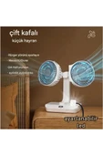 Masaüstü Dijital Ekranlı Çift Fanlı Led Işıklı Soğutucu Fan Ev Ofis Şarjlı Vantilatör thumbnail 1