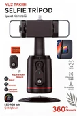 360° Yapay Zeka Yüz Takipli RGB Işıklı Kumandalı Selfie Tripod Gimbal Telefon Sabitleyici Tripod thumbnail 1