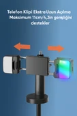 360° Yapay Zeka Yüz Takipli RGB Işıklı Kumandalı Selfie Tripod Gimbal Telefon Sabitleyici Tripod thumbnail 6