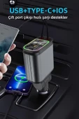 4in1 StarLight Geri Çekilebilir Araç İçi Hızlı Şarj Cihazı Çakmaklık RGB Tavan Aydınlatma 66W USB C thumbnail 6
