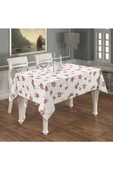 Çiçekli Masa Örtüsü Şık 150x150cm PVC Silinebilir thumbnail 2