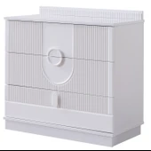 Venüs Çocuk Odası Takımı, Venüs Büyüyen Beşik, Vira 4 Kapaklı Kitaplıklı Dolap, Şifonyer - Beyaz thumbnail 6