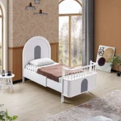 Venüs Çocuk Odası Takımı, Venüs Büyüyen Beşik, Vira 4 Kapaklı Kitaplıklı Dolap, Şifonyer - Gri thumbnail 7