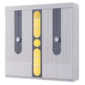 Venüs Çocuk Odası Takımı, Venüs Büyüyen Beşik, Vira 4 Kapaklı Kitaplıklı Dolap, Şifonyer - Gri thumbnail 5