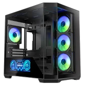 BitFenix Digital T10 ES 850W 80+ Bronze 10.24"ARGB USB 3.1 ATX Mid Tower Siyah Kasa KT10ES10BBK85-4A thumbnail 1
