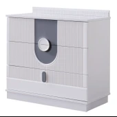 Venüs Çocuk Odası Takımı, Venüs Büyüyen Beşik, Vira 4 Kapaklı Kitaplıklı Dolap, Şifonyer - Gri thumbnail 6